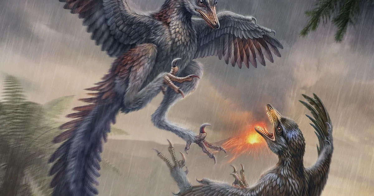 بازسازی هنری پرنده ژوراسیک بی‌پرواز Yuezhuornis yangyuanensis